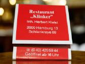 Rem. Degtukų dėžutė knygelė Restaurant Klinker