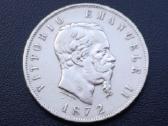 5 liros 1872m. Italija 25g sidabras 900 - nuotraukos Nr. 2