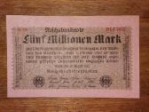 Vokietijos 5 mln markių banknotas