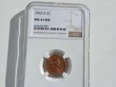 JAV 1963 D Lincoln cent Ngc