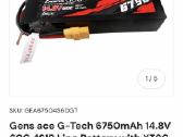 6750 mah ( 14,8 V), 4S, 60 C, Gens Lipo. - nuotraukos Nr. 3