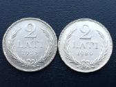 2 latai 1925,26m. Latvija sidabras 835