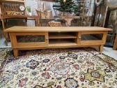 Vintažinė mid century ąžuolinė žema konsolė