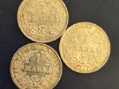 Vokietija 1914,1915 1 Mark Ag900 5,56g