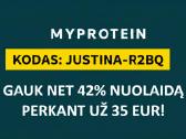 Myprotein nuolaidos kodas 42%: Justina-r2bq