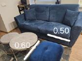 Itališka dvivietė sofa ir pufas