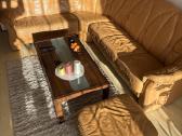 Vokiška Himolla natūralios odos sofa + pufas - nuotraukos Nr. 3