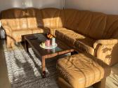 Vokiška Himolla natūralios odos sofa + pufas - nuotraukos Nr. 2