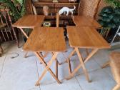 Vintažinis mid century ąžuolinių staliukų kompl. - nuotraukos Nr. 7