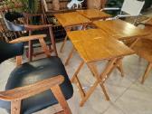 Vintažinis mid century ąžuolinių staliukų kompl. - nuotraukos Nr. 13