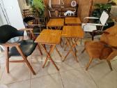 Vintažinis mid century ąžuolinių staliukų kompl. - nuotraukos Nr. 15