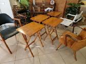 Vintažinis mid century ąžuolinių staliukų kompl. - nuotraukos Nr. 16