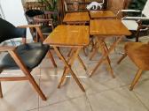 Vintažinis mid century ąžuolinių staliukų kompl. - nuotraukos Nr. 17