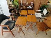 Vintažinis mid century ąžuolinių staliukų kompl. - nuotraukos Nr. 18