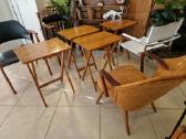 Vintažinis mid century ąžuolinių staliukų kompl. - nuotraukos Nr. 22