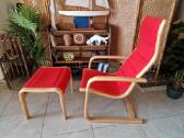 Vintažinis mid century fotelis su pakoju