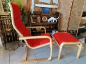 Vintažinis mid century fotelis su pakoju - nuotraukos Nr. 13
