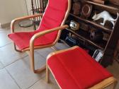 Vintažinis mid century fotelis su pakoju - nuotraukos Nr. 15