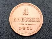 1 kreiceris 1851m. Austrija