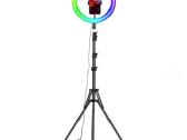 Spalvota Rgb LED žiedinė lempa su stovu 170 cm - nuotraukos Nr. 2