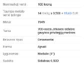 Unc Moneta . Sidabras . Čekoslovakija 1949 m. - nuotraukos Nr. 3