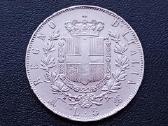 5 liros 1874m. Italija sidabras 900