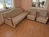 Retro sofa-lova ir 2 foteliai