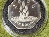 Moneta Barbados 2000m. 5 dollars, sidabras(.925)