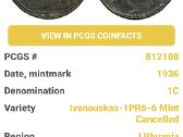 1936 m. 1 ct naikintas ( gesintas ) - nuotraukos Nr. 5