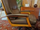 Vintažinis mid century Himolla odinis/tiko fotelis - nuotraukos Nr. 2