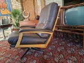 Vintažinis mid century Himolla odinis/tiko fotelis - nuotraukos Nr. 5