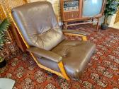 Vintažinis mid century Himolla odinis/tiko fotelis - nuotraukos Nr. 10