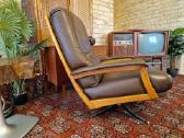 Vintažinis mid century Himolla odinis/tiko fotelis - nuotraukos Nr. 11
