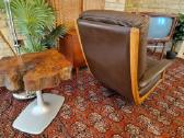 Vintažinis mid century Himolla odinis/tiko fotelis - nuotraukos Nr. 15