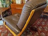 Vintažinis mid century Himolla odinis/tiko fotelis - nuotraukos Nr. 18