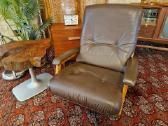 Vintažinis mid century Himolla odinis/tiko fotelis - nuotraukos Nr. 20