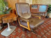 Vintažinis mid century Himolla odinis/tiko fotelis - nuotraukos Nr. 24