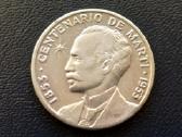 25 centavai 1953m. Kuba sidabras 900 - nuotraukos Nr. 2