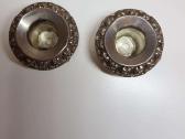Antikvarinės Sidabruotos Žvakidės Su Ornamentais