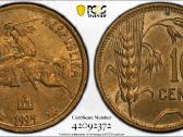 1925 m. 10 centų Ms64 Pcgs
