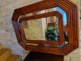 Vintažinis mid century didelis ratango veidrodis - nuotraukos Nr. 2