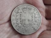 Italija 5 liros 1873 sidabras