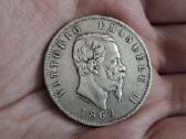 Italija 5 liros 1869 sidabras - nuotraukos Nr. 2
