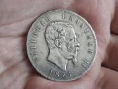 Italija 5 liros 1874 sidabras - nuotraukos Nr. 2