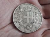 Italija 5 liros 1875 sidabras
