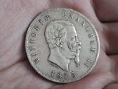 Italija 5 liros 1875 sidabras - nuotraukos Nr. 2