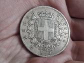 Italija 5 liros 1878 sidabras
