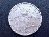 5 pesetos 1885m. Ispanija sidabras 900