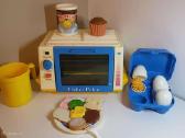 Vintažinė „fisher-price“ žaislinė orkaitė/virtuvė