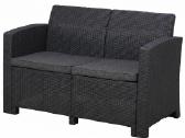 Dvivietė rotango sodo sofa 120 cm, pilka
